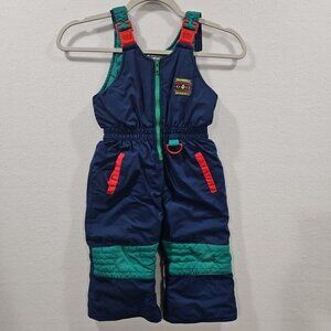 Gymboree Vintage Size Small Snow‎ Pants Overall Small Blue Red Green Color Block